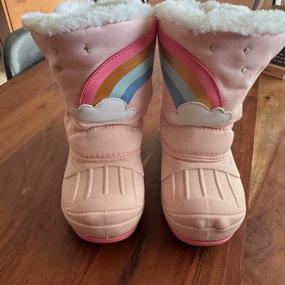 Cat & Jack Pink Girls Snow Boots 10T